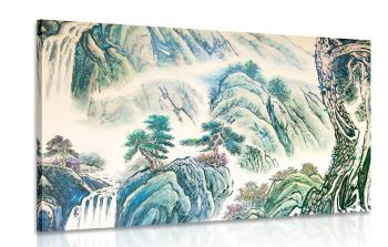 Obraz chińskie malarstwo pejzażowe - 120x80