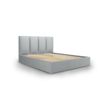 Jasnoszare łóżko dwuosobowe Mazzini Beds Juniper, 140x200 cm