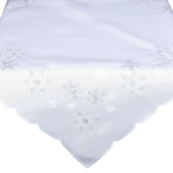 Obrus świąteczny Gwiazdki biały, 30 x 45 cm
