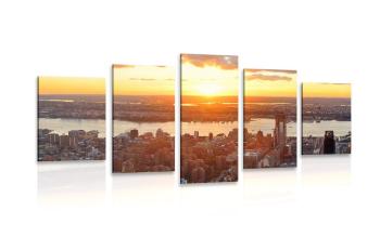 5-częściowy obraz piękna panorama Nowego Jorku - 100x50