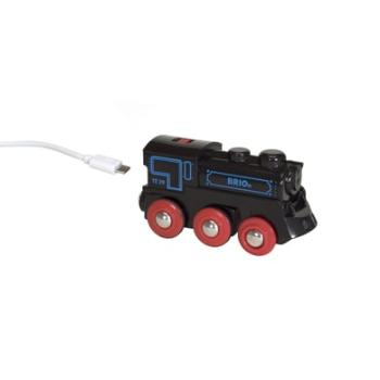 BRIO Czarna lokomotywa z baterią i Mini-USB 33599