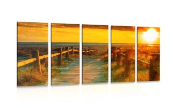 5-częściowy obraz fascynujący zachód słońca - 100x50