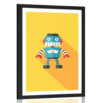 Plakat z passe-partout wesoły robot