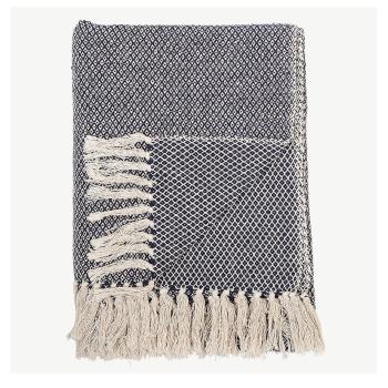 Niebieski pled Bloomingville Throw, 130x160 cm