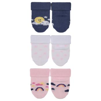 Sterntaler First Baby Socks 3-Pack Sun Blue