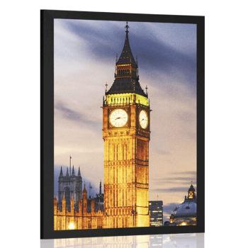 Plakat Big Ben w Londynie nocą - 30x45 black