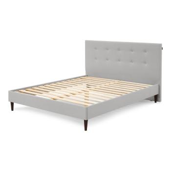 Szare łóżko dwuosobowe Bobochic Paris Rory Dark, 160x200 cm