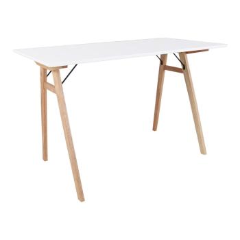 Biały stół z brązowymi nogami House Nordic Vojens Desk, dł. 120 cm