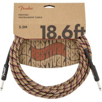 Fender Festival 18,6 Angle Cable Hemp Brown Stripe Kabel Instrumentalny 5,5m