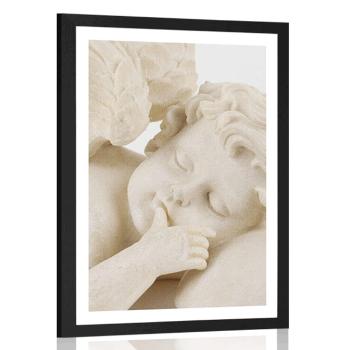 Plakat z passe-partout śpiący anioł - 60x90 white