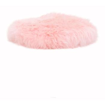 Różowa poduszka na krzesło ze skóry owczej Native Natural Round, ⌀ 40 cm