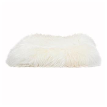 Biała poduszka na krzesło ze skóry owczej Native Natural Square, 35x35 cm