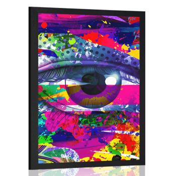 Plakat ludzkie oko w stylu pop-art - 60x90 silver