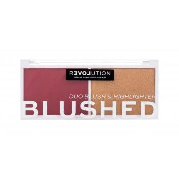 Revolution Relove Colour Play Blushed Duo Blush & Highlighter 5,8 g paletka do konturowania dla kobiet Wishful