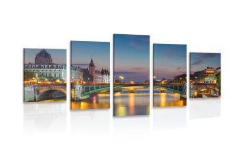5-częściowy obraz olśniewająca panorama Paryża - 200x100
