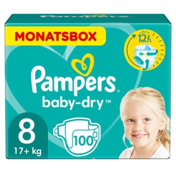 Pampers Baby-Dry Pieluszki, Rozm. 8, 17+kg, 1x 100 pieluszek