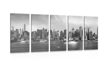 5-częściowy obraz wyjątkowy Nowy Jork w wersji czarno-białej - 100x50