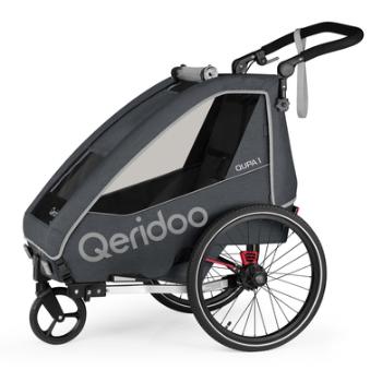 Qeridoo ® Przyczepka rowerowa QUPA 1 Grey