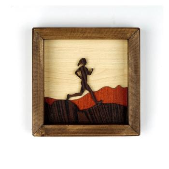 Drewniany obraz Kate Louise Running Woman, 16x16 cm