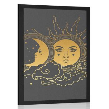 Plakat harmonia słońca i księżyca - 30x45 white