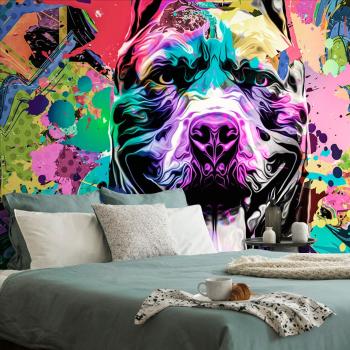 Samoprzylepna tapeta kolorowa ilustracja psa - 375x250