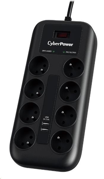 CyberPower Surge Buster™ 8 gniazd, 2xUSB, 1,8m, Nowość