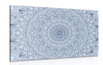 Obraz szczegółowa dekoracyjna Mandala w kolorze niebieskim - 120x80