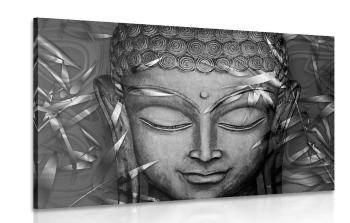 Obraz uśmiechnięty Budda w wersji czarno-białej - 120x80