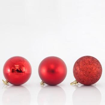 Eurolamp Dekoracje świąteczne plastikowe czerwone kule, 10 cm, zestaw 6 szt.