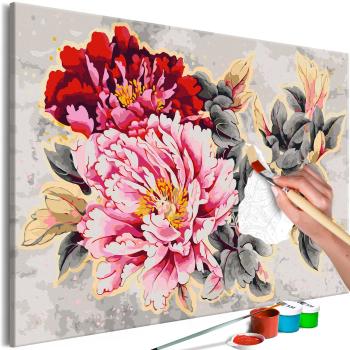 Obraz malowanie po numerach kwiaty- Beautiful Peonies - 120x80