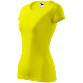 Koszulka damska slim-fit, cytrynowo żółty, XL