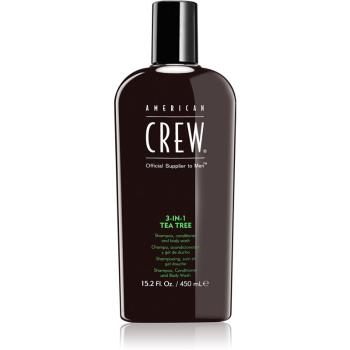 American Crew Hair & Body 3-IN-1 Tea Tree szampon, odżywka do włosów i żel pod prysznic 3w1 dla mężczyzn 450 ml