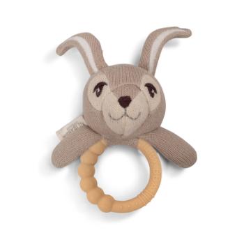 Filibabba Grzechotka z silikonowym pierścieniem do gryzienia - Henny the Bunny