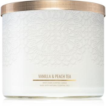 Bath & Body Works Vanilla & Peach Tea świeczka zapachowa 411 g