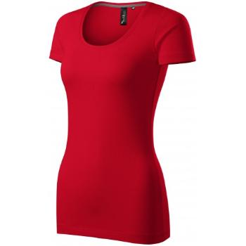 Koszulka damska z ozdobnymi przeszyciami, formula red, XL