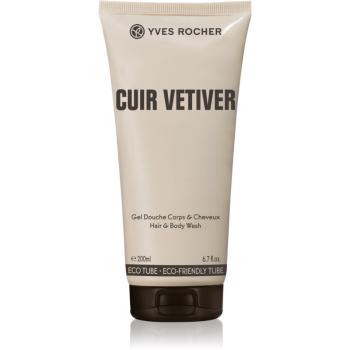 Yves Rocher Cuir Vétiver żel pod prysznic do ciała i włosów dla mężczyzn 200 ml