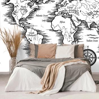 Samoprzylepna tapeta mapa świata w pięknym designie - 450x300