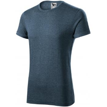T-shirt męski z podwiniętymi rękawami, ciemny dżinsowy marmur, XL