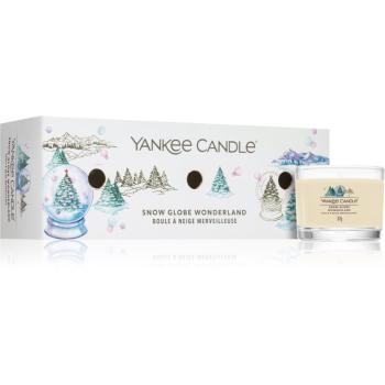 Yankee Candle Snow Globe Wonderland 3 Mini Votives Candles świąteczny zestaw prezentowy I.