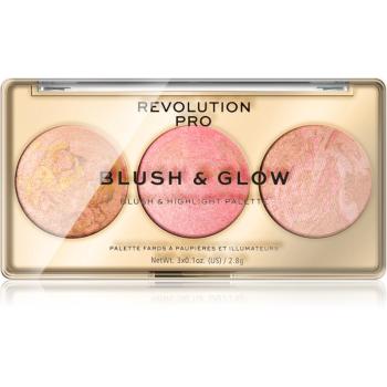 Revolution PRO Blush & Glow paletka do całej twarzy odcień Peach Glow 8.4 g