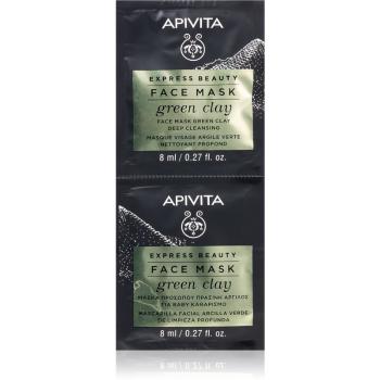 Apivita Express Beauty Green Clay oczyszczająca i wygładzająca maska z zielonej glinki 2 x 8 ml