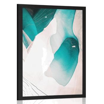 Plakat abstrakcyjne jeziora - 20x30 silver