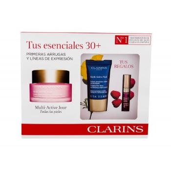 Clarins Multi-Active zestaw Krem na dzień 50 ml + Krem na noc Multi-Active Nuit 15 ml + Błyszczyk do ust Comfort Oil 2,8 ml 02 W Uszkodzone pudełko