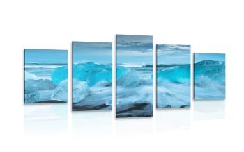 5-częściowy obraz kry lodowe - 100x50