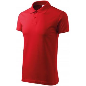 Prosta koszulka polo męska, czerwony, XL