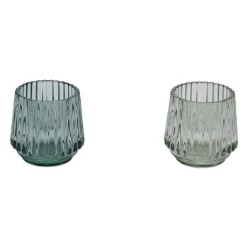 Zestaw 2 zielonych szklanych świeczników na tealighty Ego Dekor, ø 7 cm