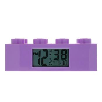 Fioletowy zegar z budzikiem LEGO® Brick
