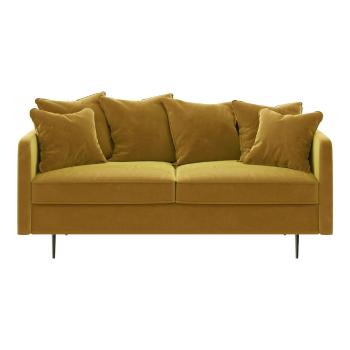Miodowożółta aksamitna sofa Ghado Esme, 176 cm