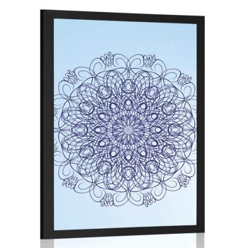 Plakat abstrakcyjna kwiatowa Mandala - 20x30 silver