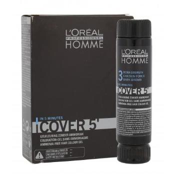 L'Oréal Professionnel Homme Cover 5´ 3x50 ml farba do włosów dla mężczyzn 3 Dark Brown